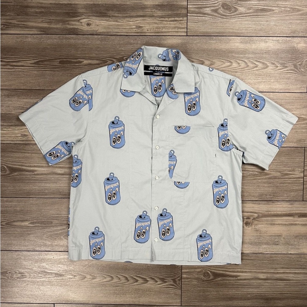 Jacquemus Blue La Chemise Jean Soda Can Short Sleeve Button Up Shirt